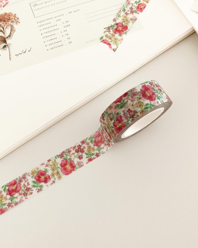 Cotton Flower Washi Tape - 紙膠帶/和紙/PET - 其他材質 