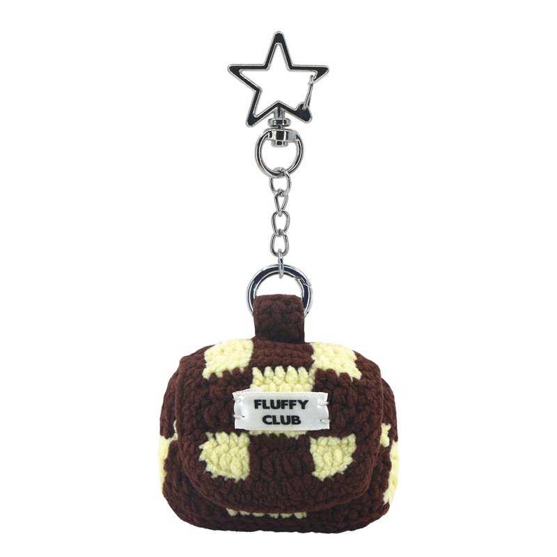 'CHECKMATE!' checkerboard AirPods 3 & Pro Case (BROWN YELLOW _ STAR SPRING ) - AirPods/耳機保護套 - 繡線 咖啡色