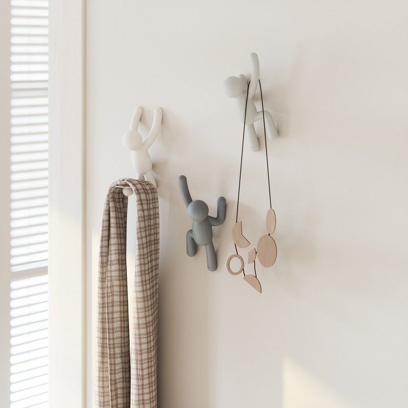 【Umbra】3 Buddy wall-mounted hooks (grey) - ตะขอที่แขวน - พลาสติก 