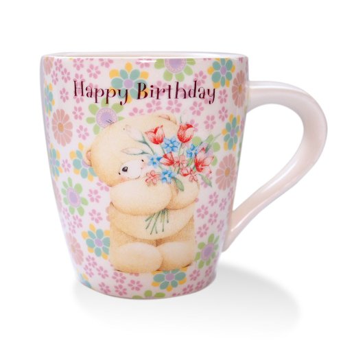 205剪刀石頭紙 花朵粉彩色馬克杯-祝你生日快樂【Hallmark-ForeverFriends禮品】