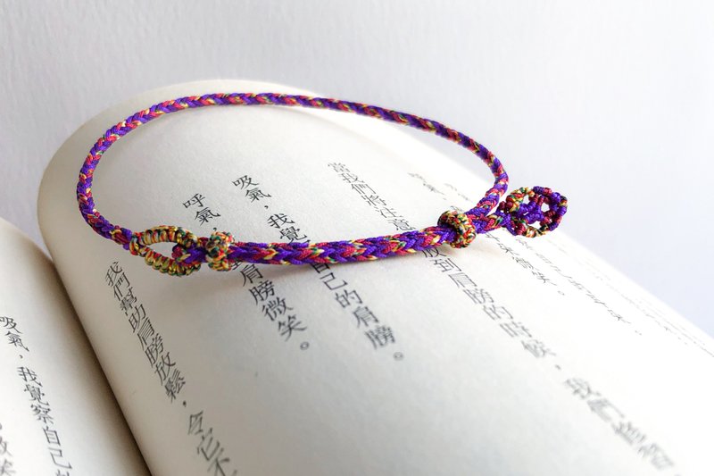 Lucky rope braided hand strap 2MM unisex adjustable effect - Bracelets - Polyester Multicolor