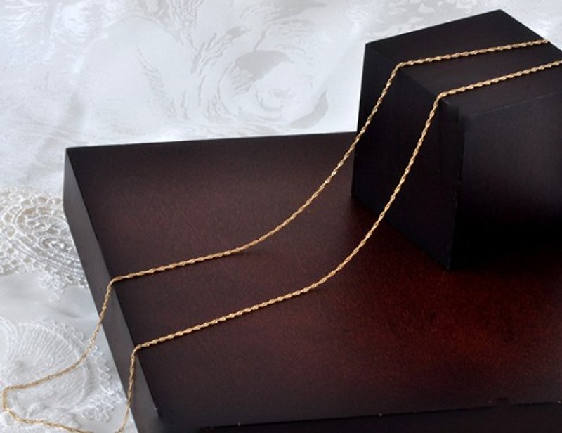 K18 double screw chain long necklace