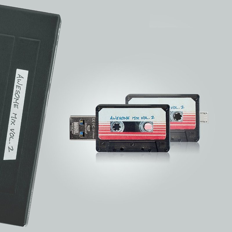 InfoThink-錄音帶OTG雙頭隨身碟8GB - USB 手指 - 塑膠 黑色