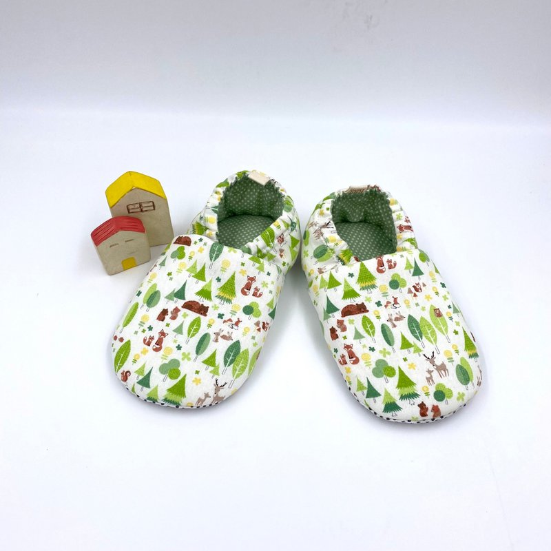 Mini Forest - preliminary shoes/growth shoes/walking shoes - รองเท้าเด็ก - ผ้าฝ้าย/ผ้าลินิน สีเขียว