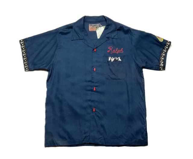 New stock Houston engraved 50s bowling shirt solid color red