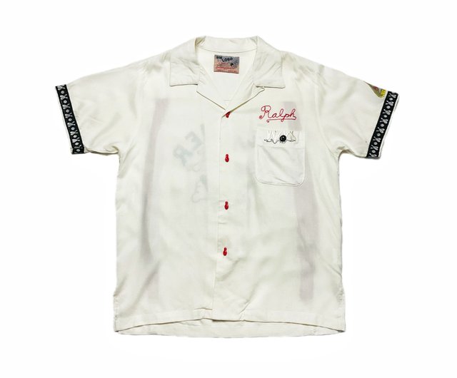 New stock Houston engraved 50s bowling shirt solid color red
