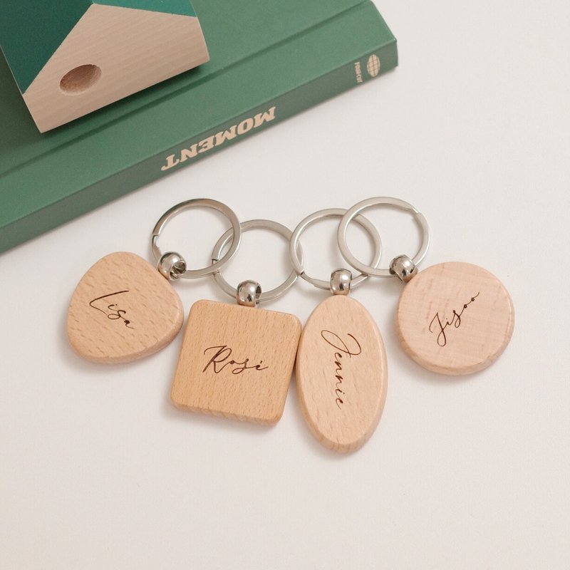 【快速出貨】客製化 似顏繪 木質吊飾 刻字 情侶鑰匙圈 民宿鑰匙 - 其他 - 木頭 