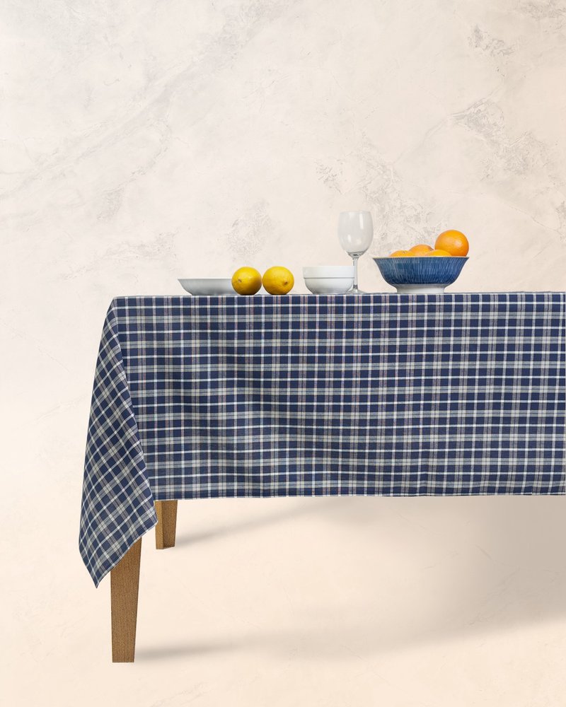 Han&Co. Table Cloth – Blue Gingham HCTBC04 桌布 - Dining Tables & Desks - Cotton & Hemp Blue