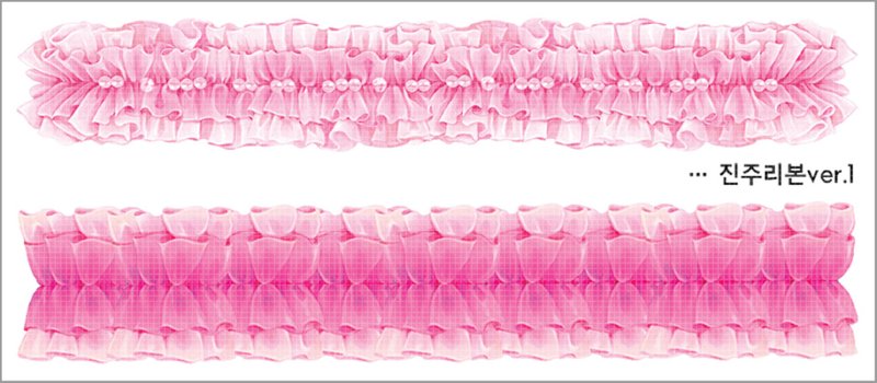line of pearl frill ribbons 7types (blackraccoon) Vintage collage design - 貼紙 - 紙 多色