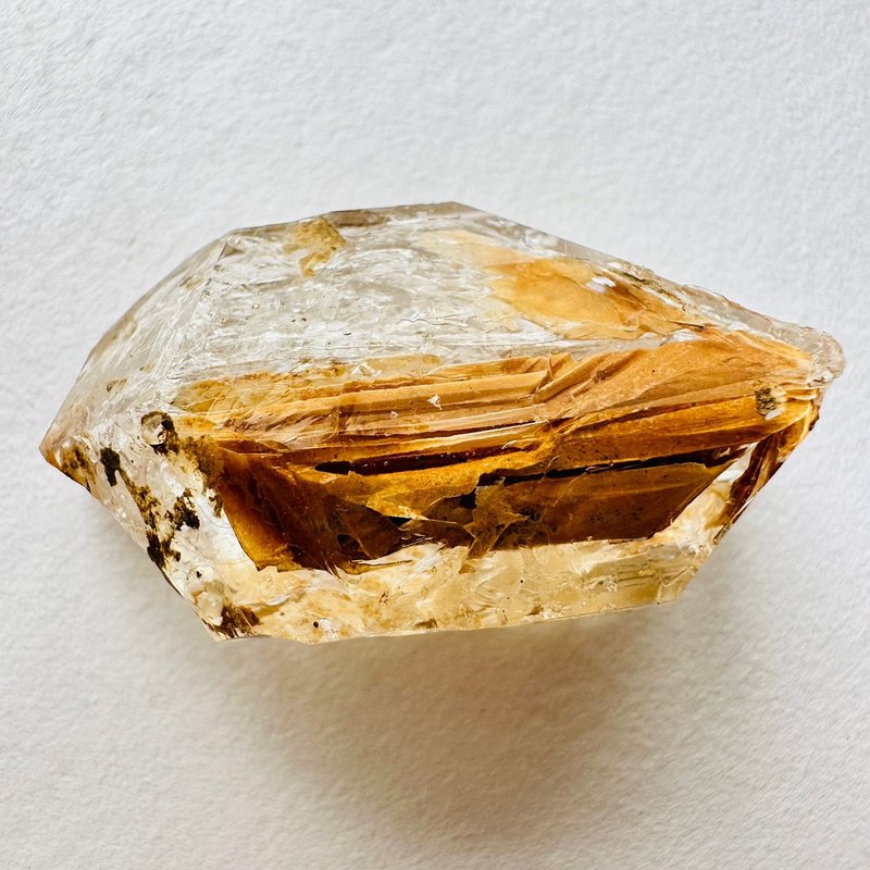巴基斯坦黃泥骸骨水晶 銀32開窗骨幹水晶 原石原礦標 磁場脈輪 - 擺飾/家飾品 - 其他材質 金色