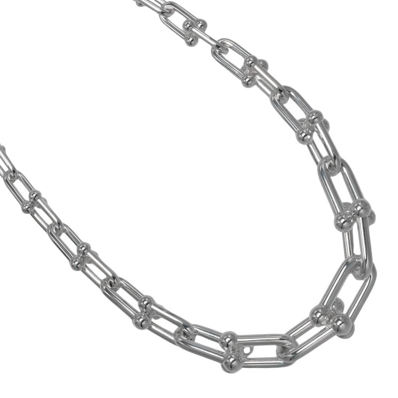 【日本直送】ティファニー  ネックレス ハードウェア グラジュエイテッドリンク シルバー925 約105.5g TIFFANY&Co.【中古】Aランク - 項鍊 - 銀 銀色