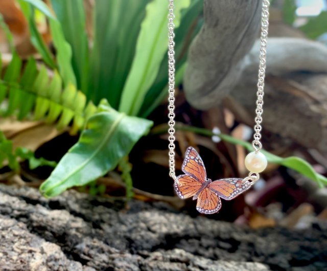 Shrink Plastic Butterfly Necklace by Johanna Love