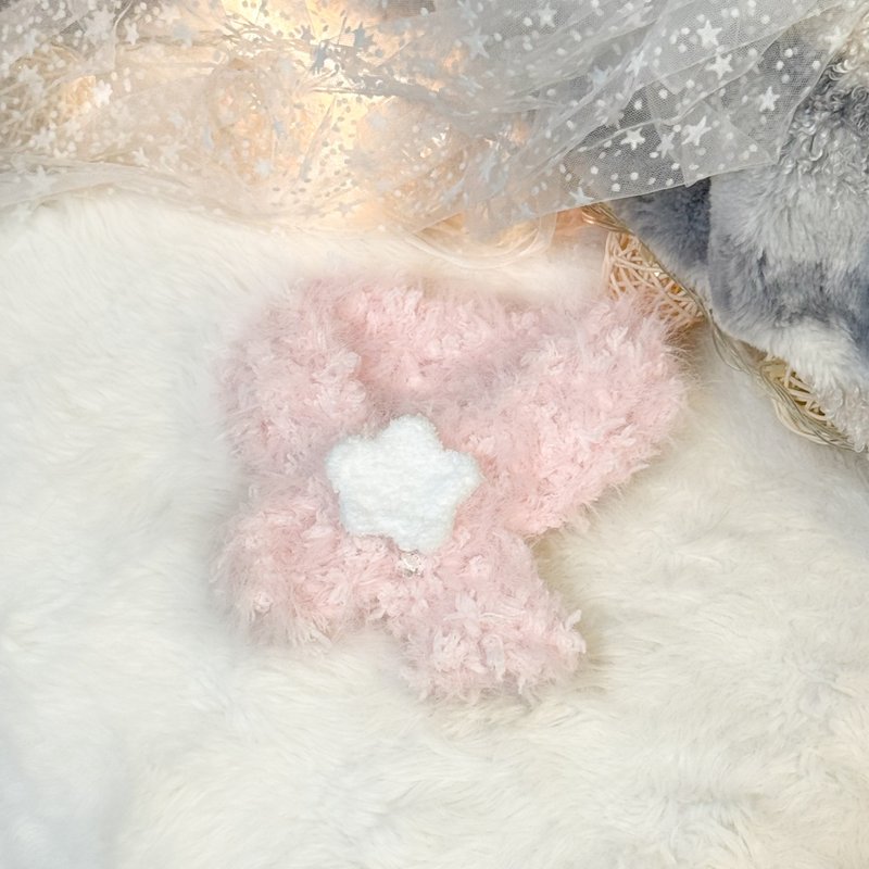 Marshmallow star/pet scarf/dog scarf/cat scarf/rabbit scarf/Christmas scarf - ปลอกคอ - ผ้าฝ้าย/ผ้าลินิน 