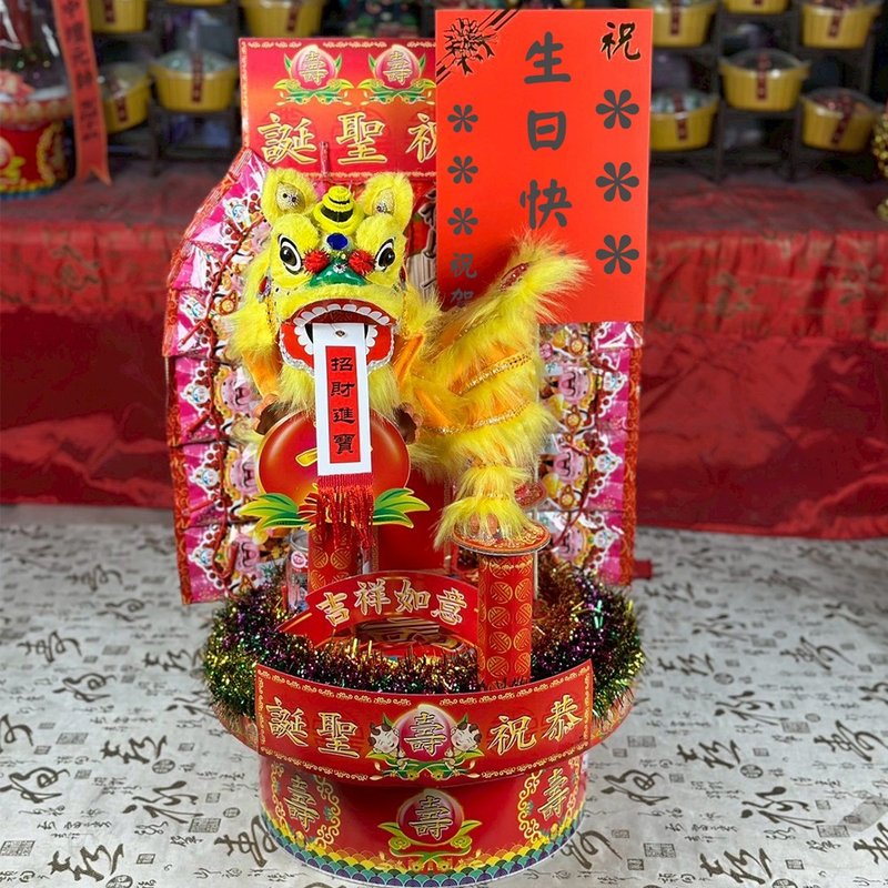 【老食說】大圓布獅座 - 擺飾/家飾品 - 紙 紅色