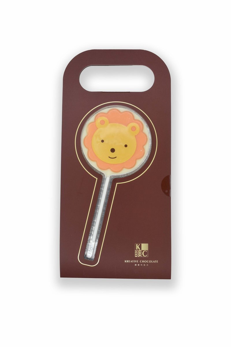 Animal Shaped Lollipop - Lion Single Injection - Chocolate - Fresh Ingredients 