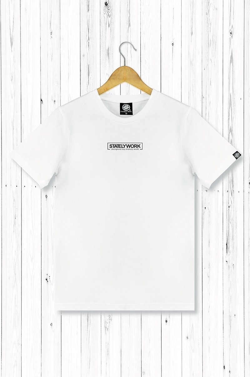 statelywork small LOGOT-male white T-shirt
