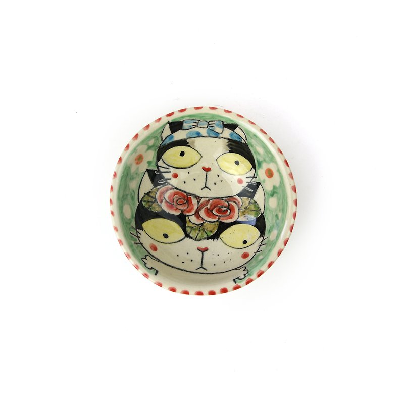 Nice Little Clay Bowl Cute Cat 0205L-10