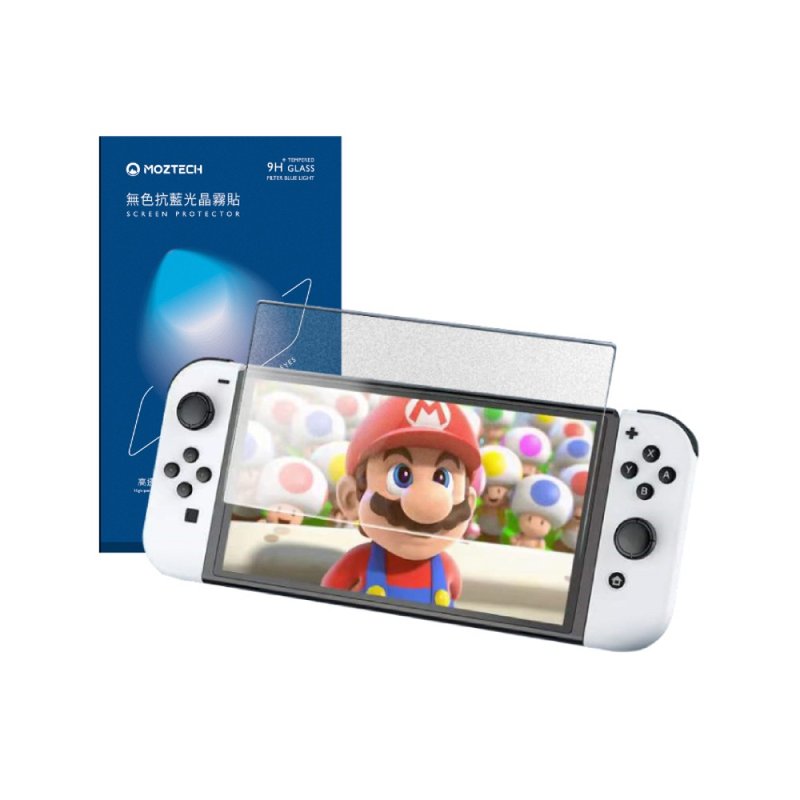 MOZTECH | 【獨家專利】無色抗藍光晶霧貼 電競專用 Switch OLED - 其他 - 玻璃 