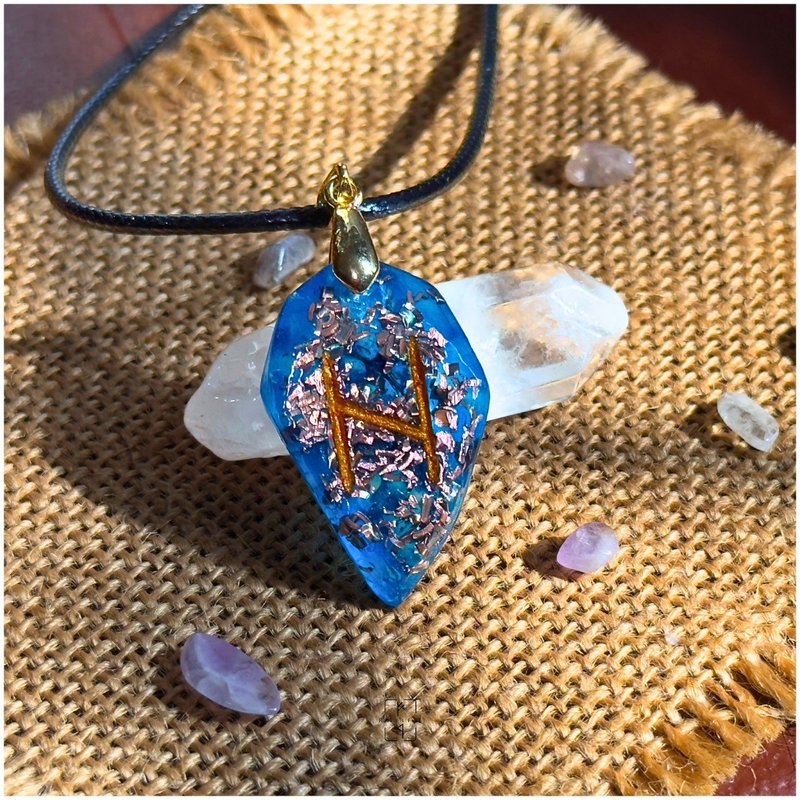 [Customized Rune Magic Amulet] Natal Rune Series-Wish Stone - Necklaces - Resin Multicolor