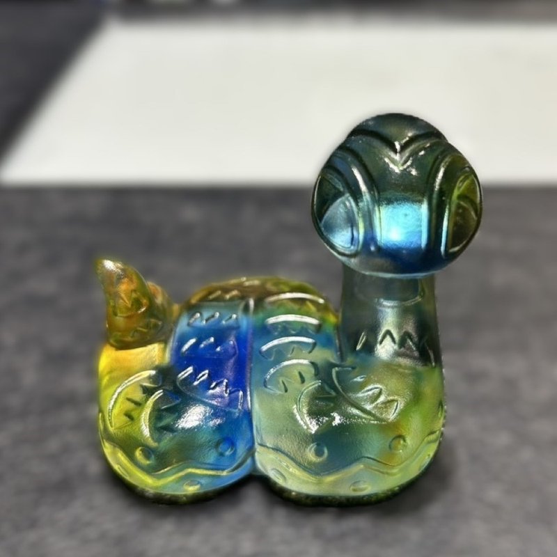 LIULI 花紙小青蛇 - 擺飾/家飾品 - 琉璃 藍色