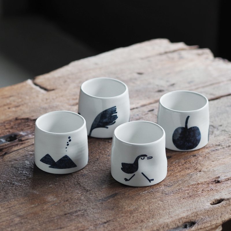 Porcelain Teapots & Teacups White - Tea wine cup 150ml [Accumulation] [Sweetness] [Friendship] [Vitality]