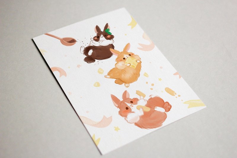Tiramisu! Dessert Bunny_Postcard - Cards & Postcards - Paper Multicolor