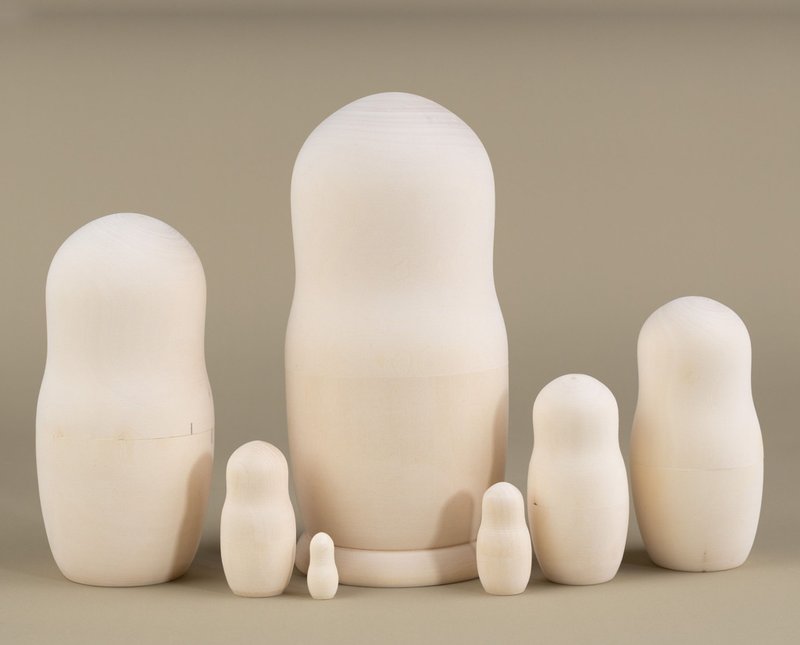 Unpainted matryoshka, Blank nesting dolls, Wooden figurines, Montessori