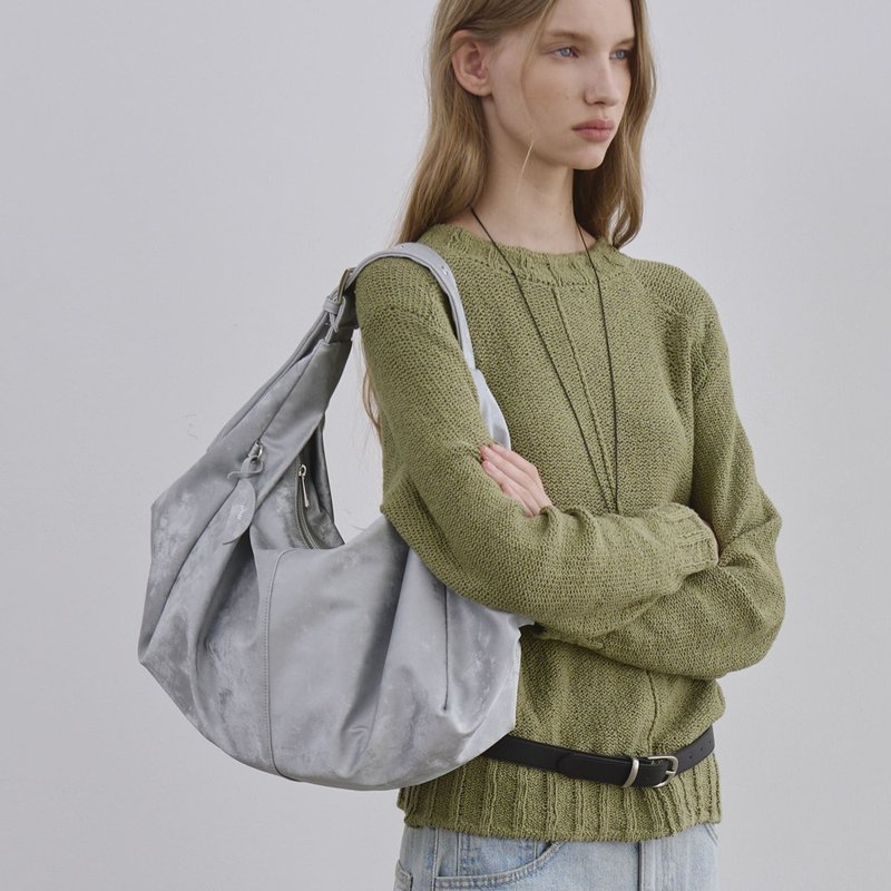 韓國製 MUR Romi hobo bag 手袋/單肩包/上肩袋/手提袋 Silver - 側背包/斜背包 - 環保材質 