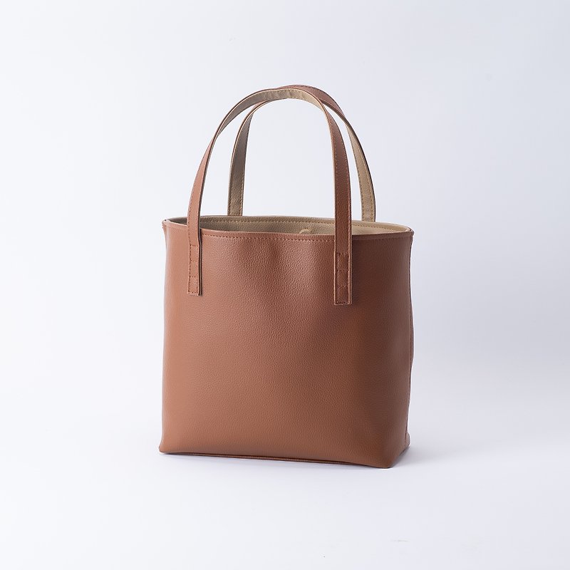 Inside and Out Two Tone Flip Tote Bag Coffee X Camel