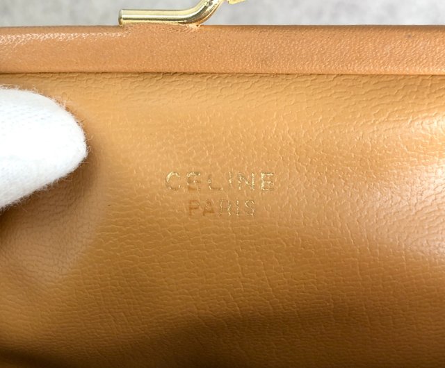 新品同様 セリーヌ ヴィンテージ がま口 コインケース 小銭入れ マカダム 日本直送 名牌中古包 】CELINE セリーヌ マカダム 財布 ベージュ