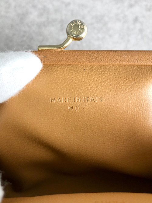 【美品】 セリーヌ マカダム 小銭入れ コインケース がま口 PVC レザー 美品】CELINE セリーヌ マカダム がま口 コインケース ブラウン