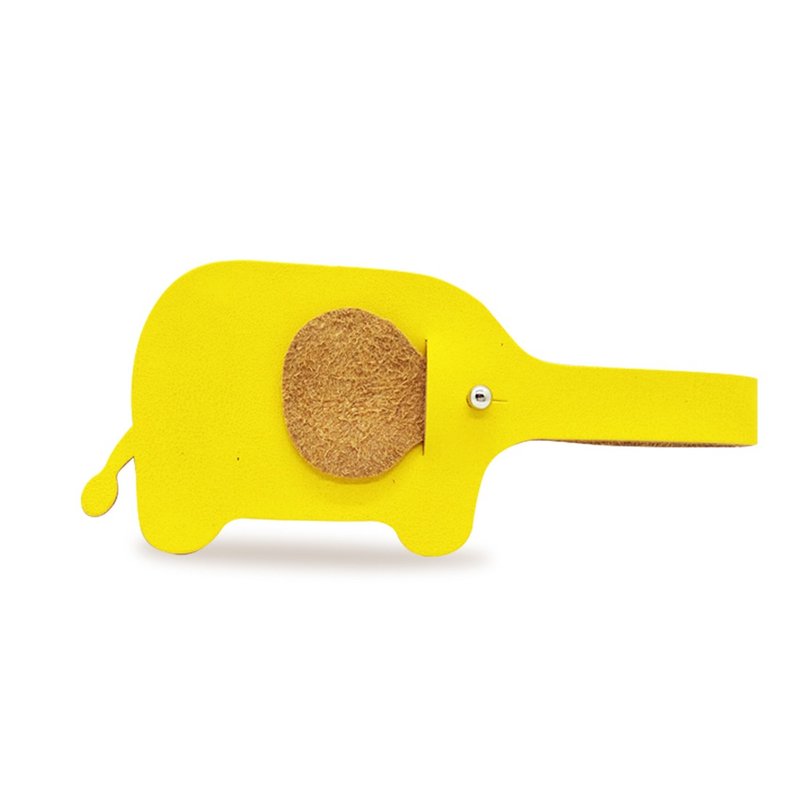 Worpi Baggage Tag - Yellow - Elephant - 行李吊牌 - 人造皮革 黃色