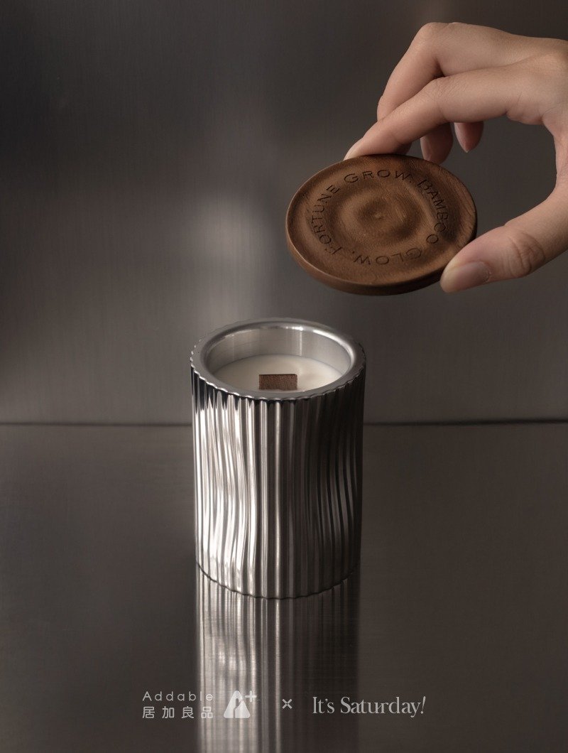 【早鳥優惠85折】It's SAT x 居加良品 聯名金屬香氛蠟燭/共2款 - 香氛蠟燭/燭台 - 鋁合金 銀色