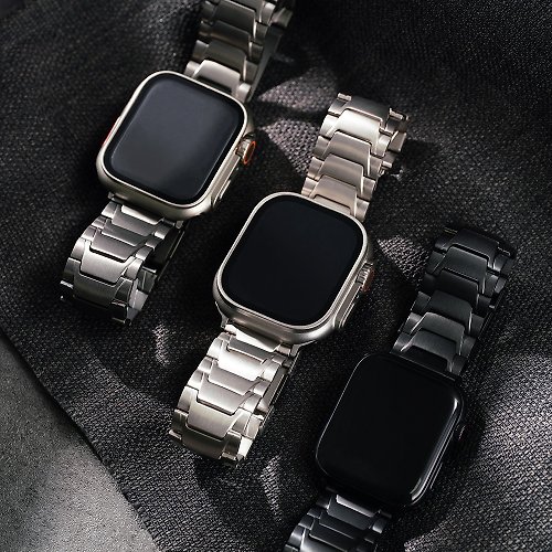 W.WEAR 時間穿搭 Apple watch - 經典個性款鈦金屬 蘋果專用錶帶