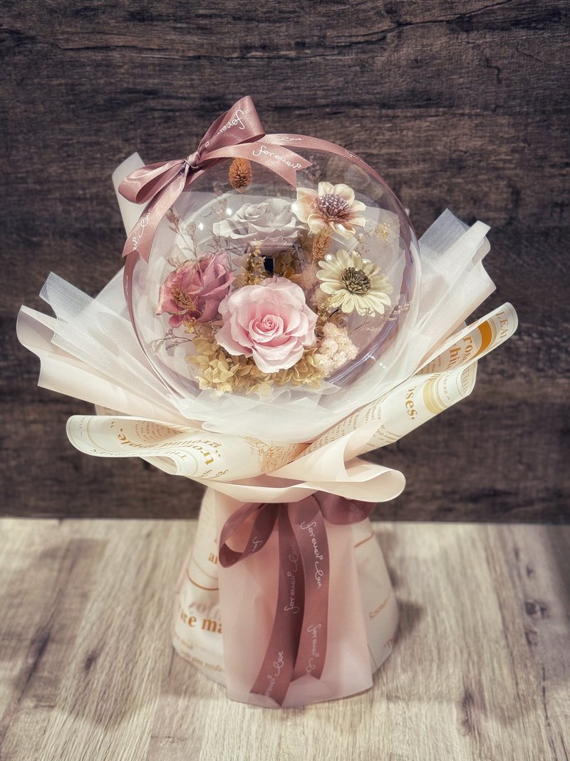 永生花波波球花束 乾燥花/求婚/告白/情人節/母親節/開幕/榮陞 - 乾燥花/永生花 - 植物．花 