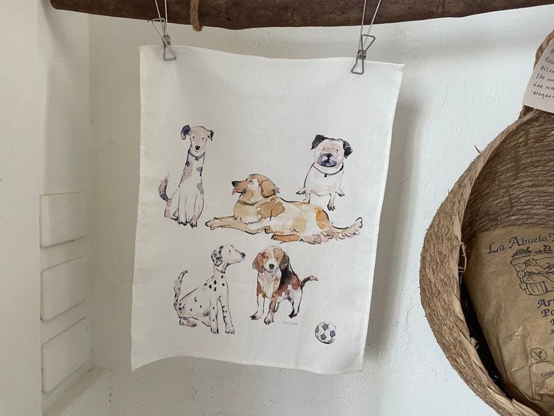 Doggy tea towel. 原創手繪茶巾 - 餐桌布/桌巾/餐墊 - 棉．麻 