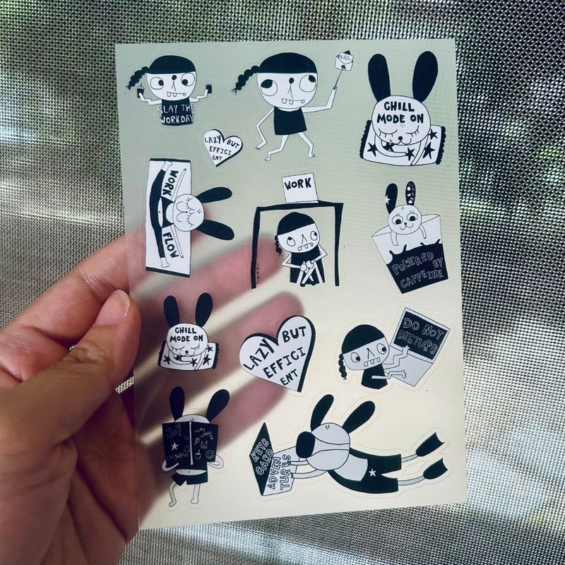 Work Mood Loading-Clear Sticker Sheet - 貼紙 - 紙 透明