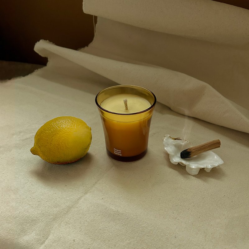 Ningxia Courtyard A Day of Serenity Scented Candle | Yellow lemon tree·sandalwood - Fragrances - Wax Brown