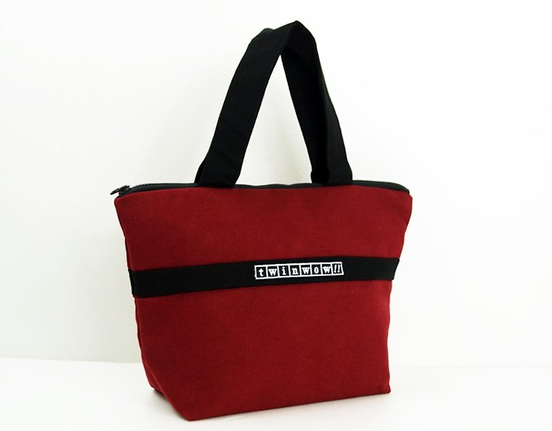 Elegant and elegant-delicate texture handbag-chestnut red and black