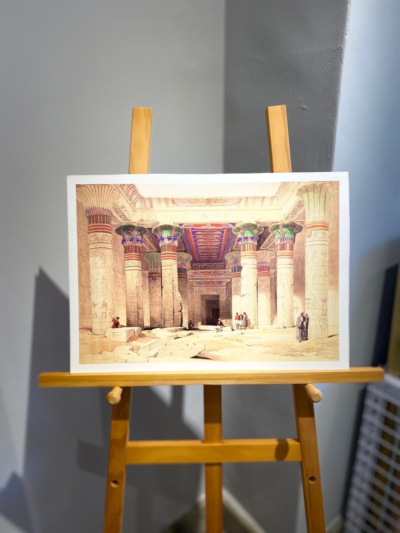 藝術家David Roberts - 愛神伊西斯的菲萊神廟復刻版ART PRINT - 海報/掛畫/掛布 - 紙 金色