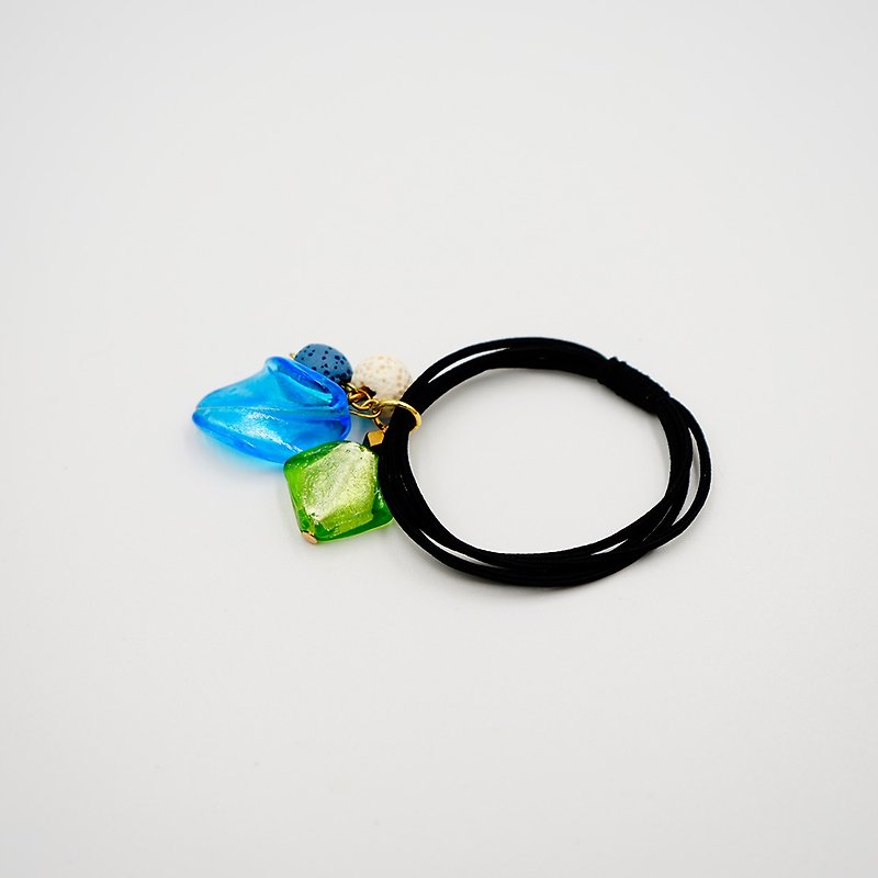 Turkish Lamp work Hair Tie #2 - Hair Accessories - Colored Glass Green