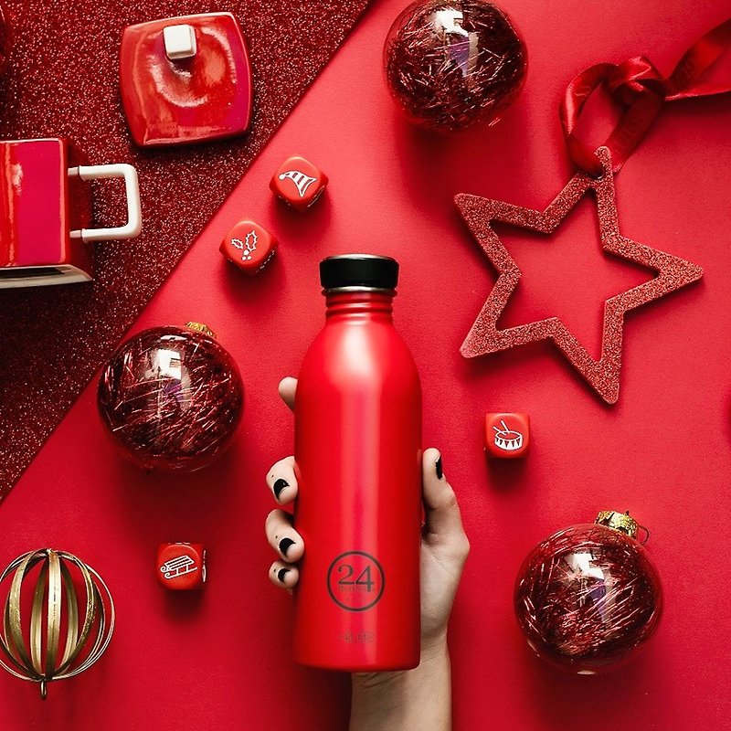24Bottles - Urban Bottle HOT RED - 100g lightweight stainless steel bottle - กระติกน้ำ - สแตนเลส สีแดง