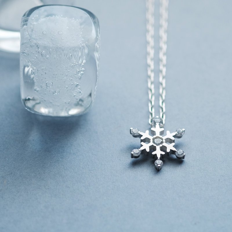 大ぶり 雪の結晶 ロング ネックレス シルバー925 - 項鍊 - 其他金屬 銀色