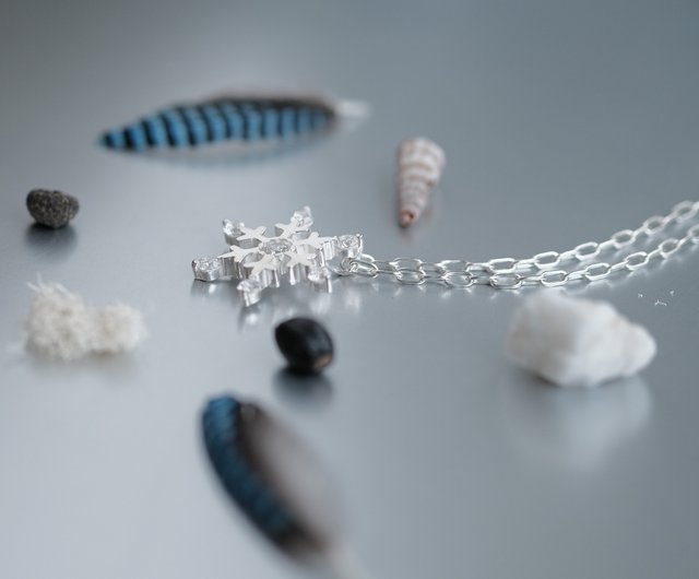 大ぶり 雪の結晶 ロング ネックレス シルバー925 - Shop cloud-jewelry