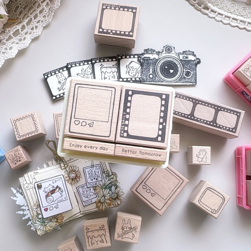 new / no.313-316 大カチャ / スタンプセット - 印鑑・スタンプ - 木製 