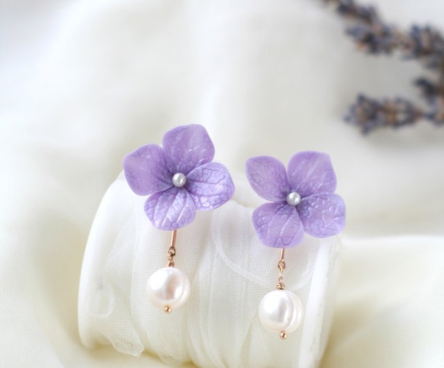 Lavender on sale flower earrings