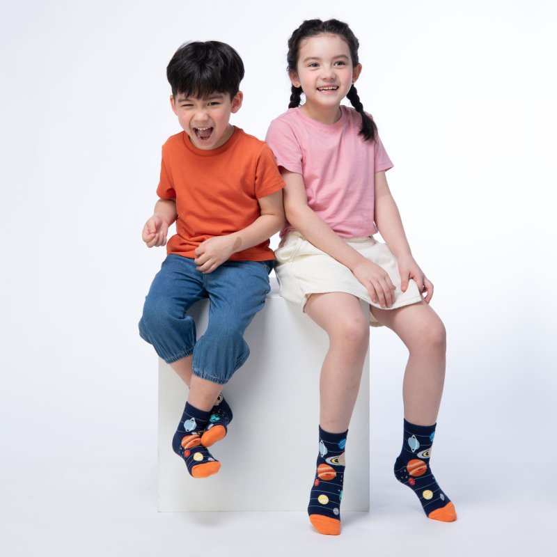 Coolmax kids socks- Solar System - ถุงเท้า - ไฟเบอร์อื่นๆ สีน้ำเงิน