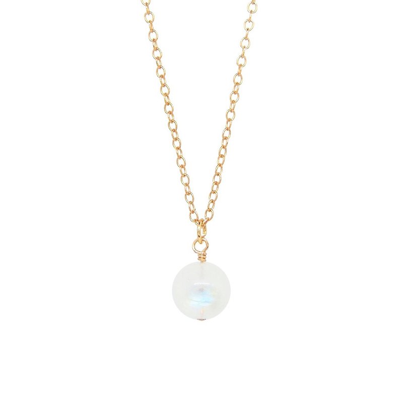 Moon Necklace - Rose Gold (14KGF) - Necklaces - Semi-Precious Stones White