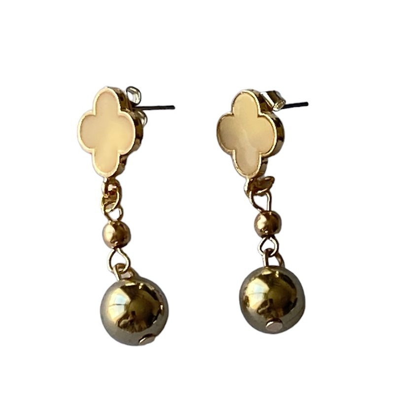 k14 hematite clover light earrings gold amulet jewelry