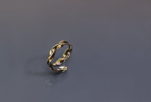 Maple jewelry design 線條系列-緞帶設計黃銅戒